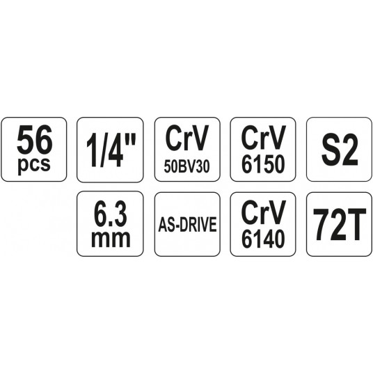YT-1450 KPL.NARZEDZI 1/4" 56EL. -zdjęcie numer 4
