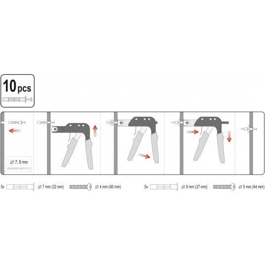 ZACISKARKA DO KOŁKÓW MOLLY Z 10 KOŁKAMI -zdjęcie numer 4