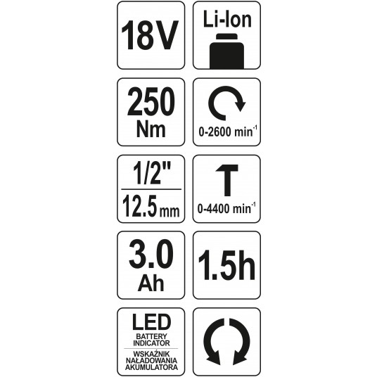 ZAKRĘTARKA BEZSZCZOTKOWA 18V 1/2'' - 3AH -zdjęcie numer 9