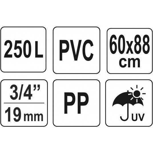 ZBIORNIK NA WODĘ DESZCZOWĄ 250L PVC -zdjęcie numer 5