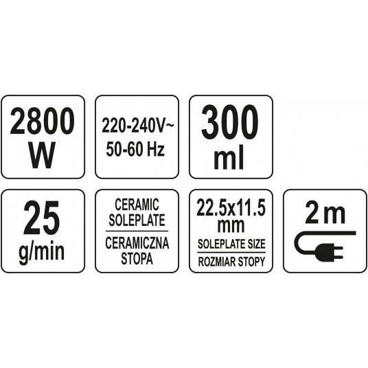 ŻELAZKO PAROWE 2800W, 300ML -zdjęcie numer 7
