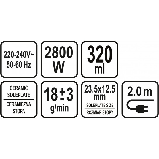 ŻELAZKO PAROWE 2800W, 320ML -zdjęcie numer 7