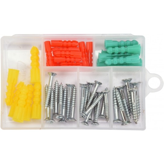 ZES WKRĘTÓW I KOŁKÓW ROZPOROWYCH 52SZT -zdjęcie numer 1