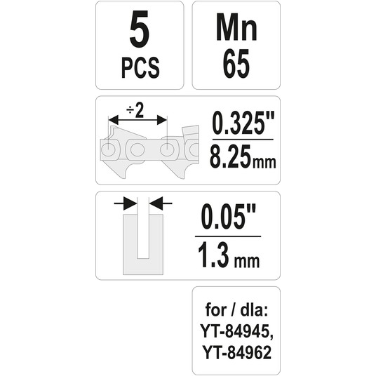 ZESTAW 5SZT. OGNIW DO ŁAŃC. 0,325"/0,05" -zdjęcie numer 4