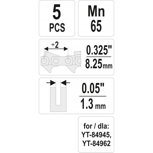 ZESTAW 5SZT. OGNIW DO ŁAŃC. 0,325"/0,05" -zdjęcie numer 4