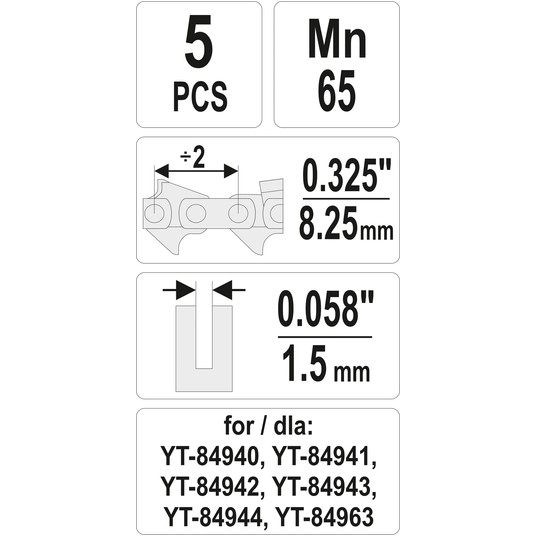 ZESTAW 5SZT.OGNIW DO ŁAŃC. 0,325"/0,058" -zdjęcie numer 4