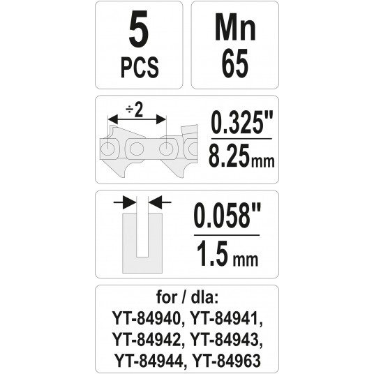 ZESTAW 5SZT.OGNIW DO ŁAŃC. 0,325"/0,058" -zdjęcie numer 4