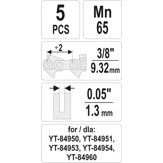 ZESTAW 5SZT. OGNIW DO ŁAŃC. 3/8" / 0,05" -zdjęcie numer 4