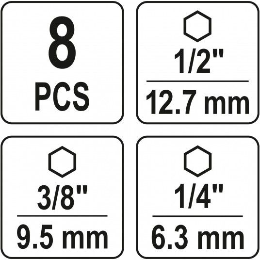 ZESTAW ADAPTERÓW HEX DO NASADEK 8 SZT. -zdjęcie numer 4