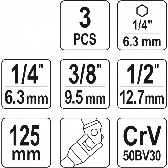 ZESTAW ADAPTERÓW Z PRZEGUBEM 3SZT. -zdjęcie numer 6