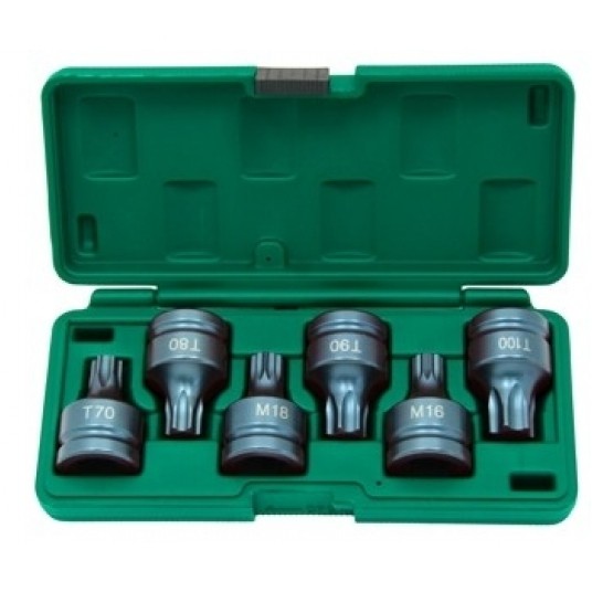 Zestaw bitów udarowych TORX i SPLINE z nasadką 3/4 -zdjęcie numer 1