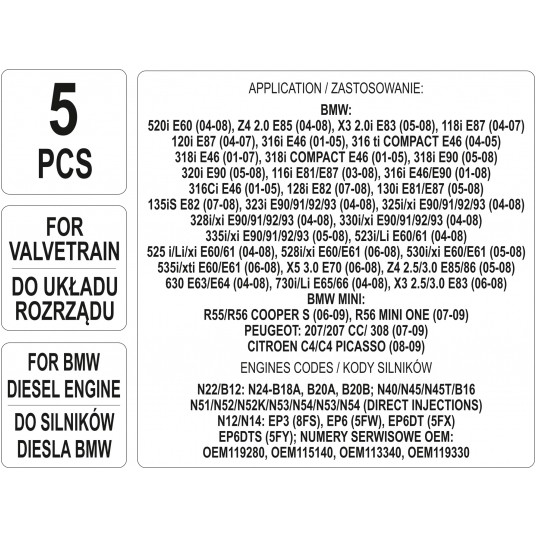 ZESTAW BLOKAD ROZRZĄDU BMW/CITROEN 5CZ. -zdjęcie numer 4