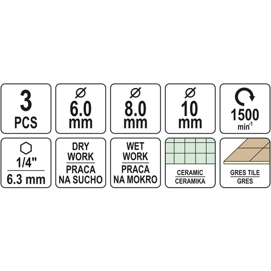 ZESTAW DIAMENTOWYCH WIER DO GRESU 3SZT. -zdjęcie numer 4