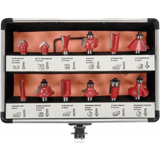 ZESTAW FREZÓW DO DREWNA 12SZT TRZP.8MM -zdjęcie numer 1