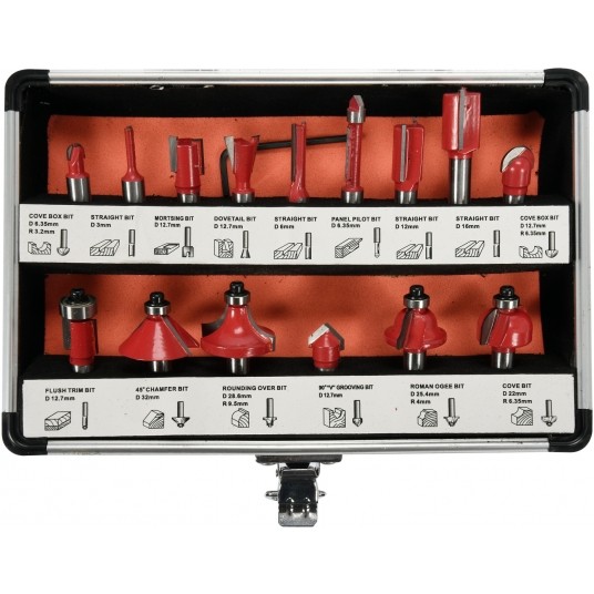 ZESTAW FREZÓW DO DREWNA 15SZT, TRZP.8MM -zdjęcie numer 1