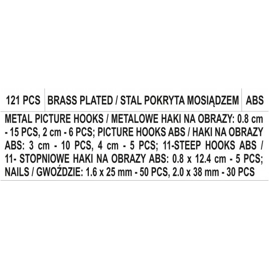 ZESTAW HAKÓW NA OBRAZY 121SZT. -zdjęcie numer 3