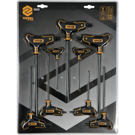 ZESTAW KLUCZ TRZPIE. TORX Z RĘKOJE. 9SZT -zdjęcie numer 2