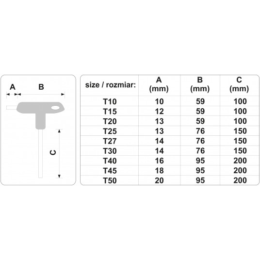 ZESTAW KLUCZ TRZPIE. TORX Z RĘKOJE. 9SZT -zdjęcie numer 4