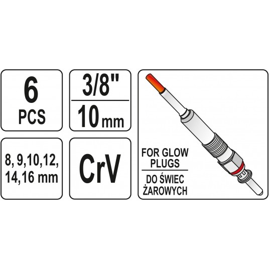 ZESTAW KLUCZY DO ŚWIEC ŻAROWYCH 6 SZT -zdjęcie numer 5