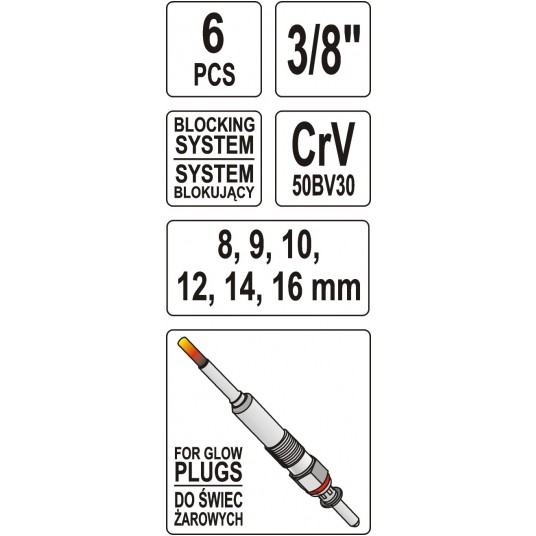 ZESTAW KLUCZY DO ŚWIEC ŻAROWYCH -zdjęcie numer 5