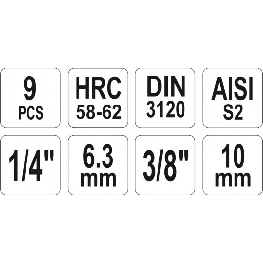ZESTAW KLUCZY HEX NA SZYNIE 9CZ. -zdjęcie numer 3