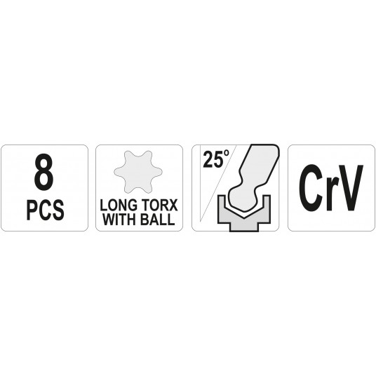 ZESTAW KLUCZY TORX Z KULKĄ DŁ 8CZ.T9-T40 -zdjęcie numer 3