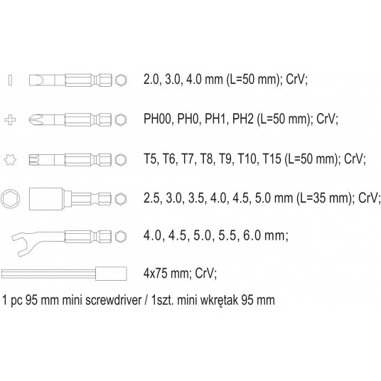 ZESTAW KOŃC. ŚRUBOKRĘT 27CZ. Z UCHWYTEM -zdjęcie numer 3