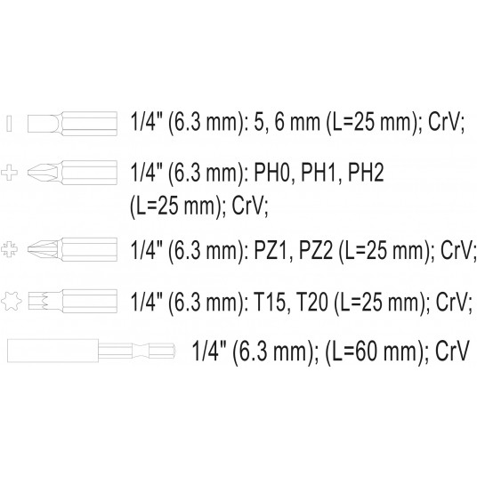 ZESTAW KOŃCÓWEK ŚRUBOKRĘTOWYCH 10SZT. -zdjęcie numer 6