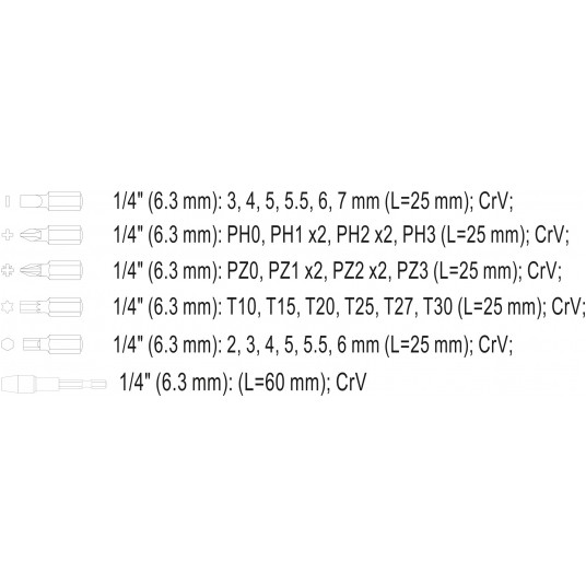ZESTAW KOŃCÓWEK ŚRUBOKRĘTOWYCH 31 SZT. -zdjęcie numer 7