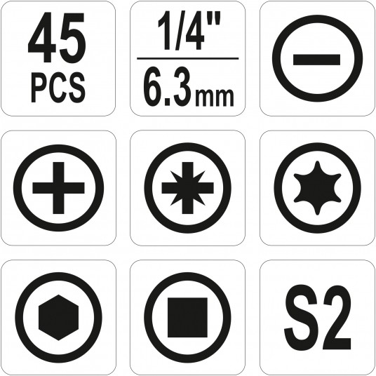 ZESTAW KOŃCÓWEK ŚRUBOKRĘTOWYCH 45 SZT. -zdjęcie numer 6