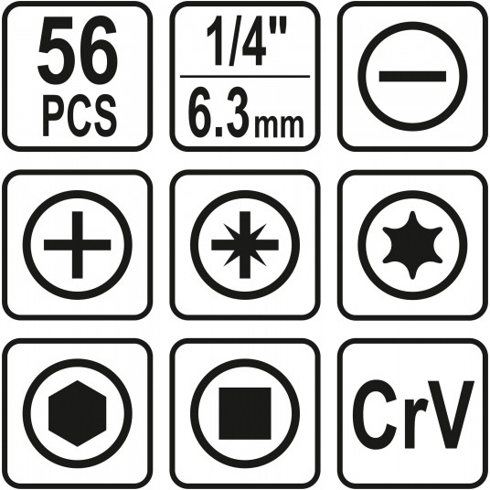 ZESTAW KOŃCÓWEK ŚRUBOKRĘTOWYCH 56 SZT. -zdjęcie numer 6