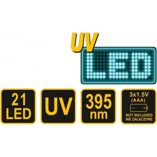 ZESTAW LATARKA UV 21 LED I OKULARY -zdjęcie numer 5