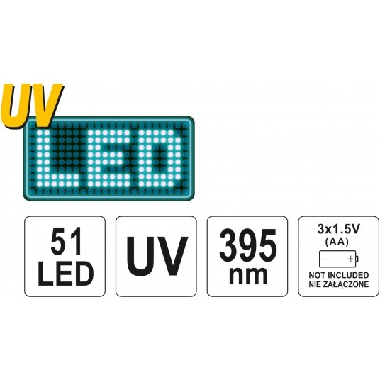 ZESTAW LATARKA UV 51 LED I OKULARY -zdjęcie numer 5