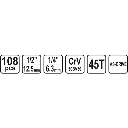ZESTAW NARZĘDZIOWY 1/2" 108CZ. L -zdjęcie numer 5