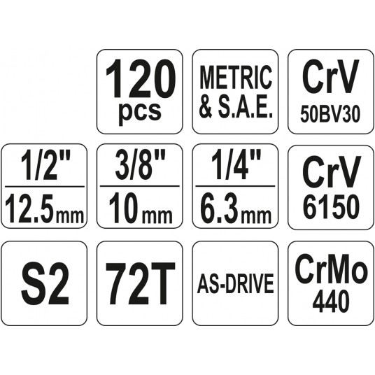 ZESTAW NARZĘDZIOWY 1/2" 120CZ. XL -zdjęcie numer 5