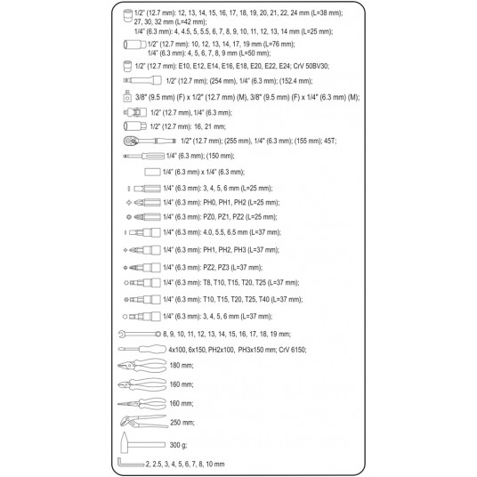 ZESTAW NARZĘDZIOWY 1/2" 122CZ. XXL -zdjęcie numer 6