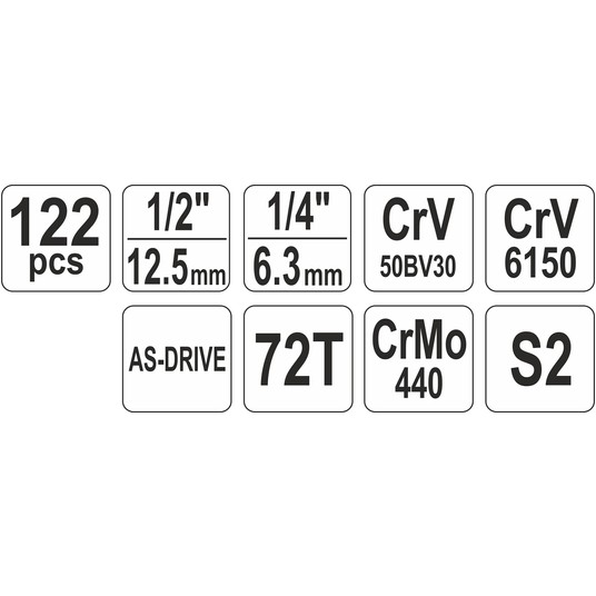 ZESTAW NARZĘDZIOWY 1/2" 122CZ. XXL -zdjęcie numer 3