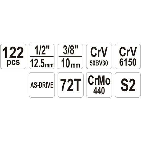 ZESTAW NARZĘDZIOWY 1/2" 122CZ. XXL -zdjęcie numer 6