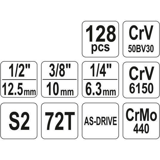 ZESTAW NARZĘDZIOWY 1/2'' 128CZ. XL -zdjęcie numer 5