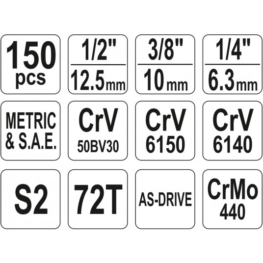 ZESTAW NARZĘDZIOWY 1/2" 150CZ. XXL -zdjęcie numer 7