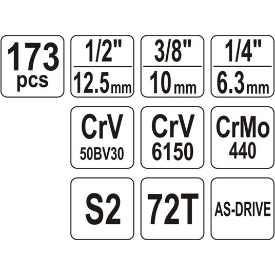 ZESTAW NARZĘDZIOWY 1/2" 173CZ. XXL -zdjęcie numer 5