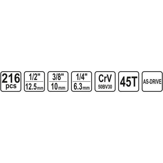ZESTAW NARZĘDZIOWY 1/2" 216CZ. XXL -zdjęcie numer 5
