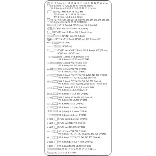 ZESTAW NARZĘDZIOWY 1/2" 216CZ. XXL -zdjęcie numer 6