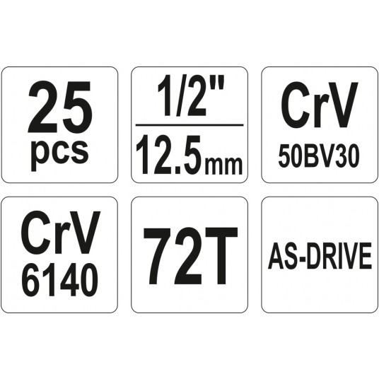 ZESTAW NARZĘDZIOWY 1/2", 25 CZĘŚCI, L -zdjęcie numer 5
