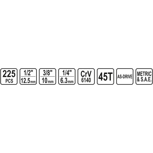 ZESTAW NARZĘDZIOWY 1/2",3/8", 1/4" 225CZ -zdjęcie numer 5