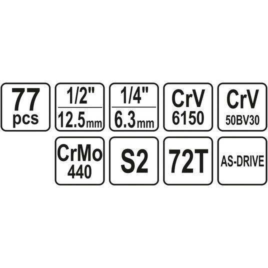 ZESTAW NARZĘDZIOWY 1/2" 77 CZĘŚCI L -zdjęcie numer 5