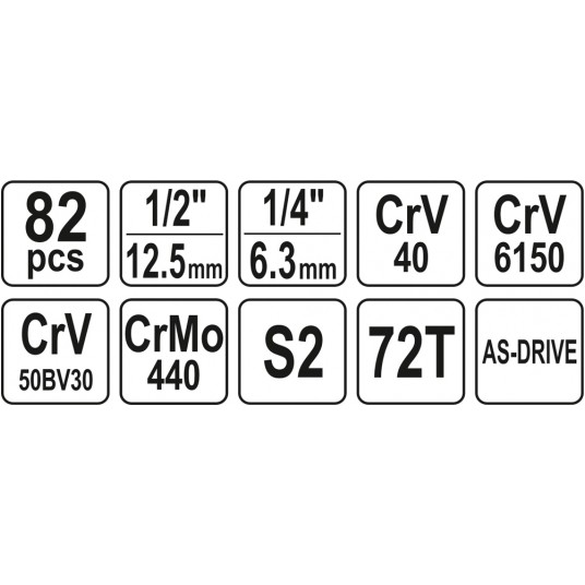 ZESTAW NARZĘDZIOWY 1/2'' 82CZ. L -zdjęcie numer 6