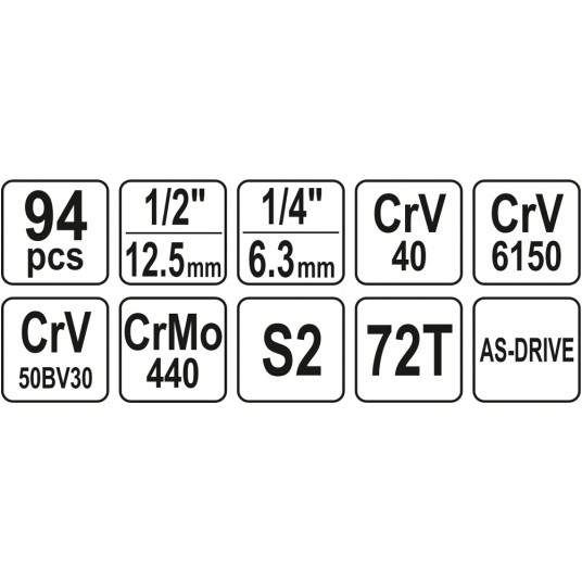 ZESTAW NARZĘDZIOWY 1/2'', 94CZ, L -zdjęcie numer 6
