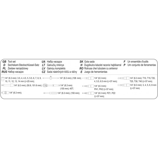 ZESTAW NARZĘDZIOWY 1/4" 38CZ. XS -zdjęcie numer 6