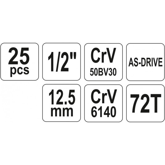 ZESTAW NARZĘDZIOWY 25CZ. 1/2" -zdjęcie numer 5